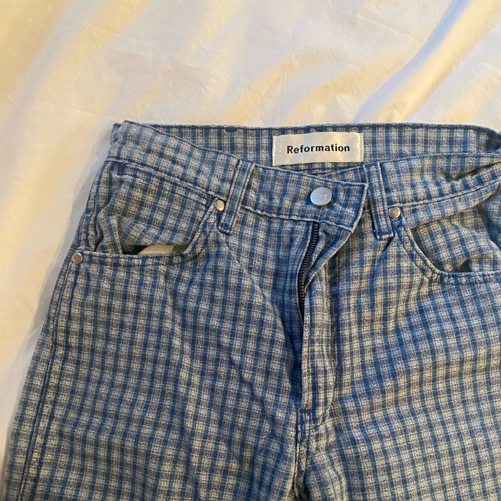 Reformation Plaid Straight leg pants